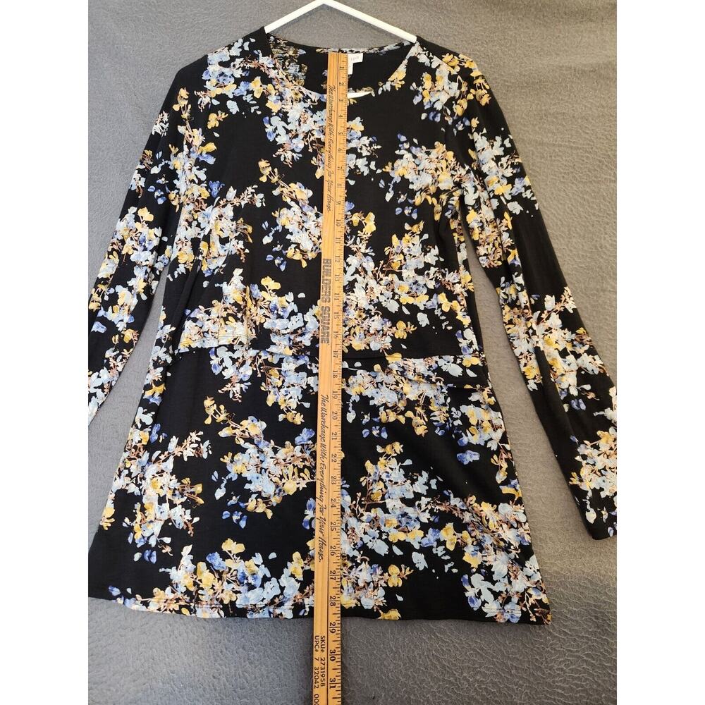 Womans J JILL Long Sleeve Floral Long‎ Tunic Top Shirt Surplice Faux Top Sz XS - Picture 4 of 9